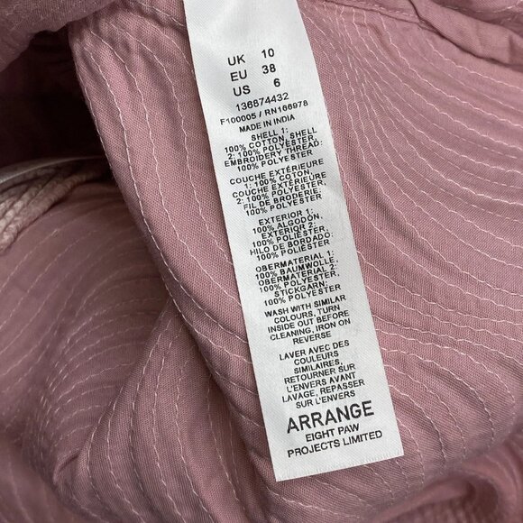 NEW ARRANGE Mini Dress Baby Pink Size 6 | Wave Textured Sleeveless V-Neck - Picture 2 of 11